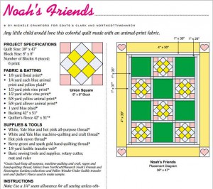 Noahs friend baby quilt pattern