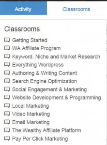 wealthy affiliate classrooms